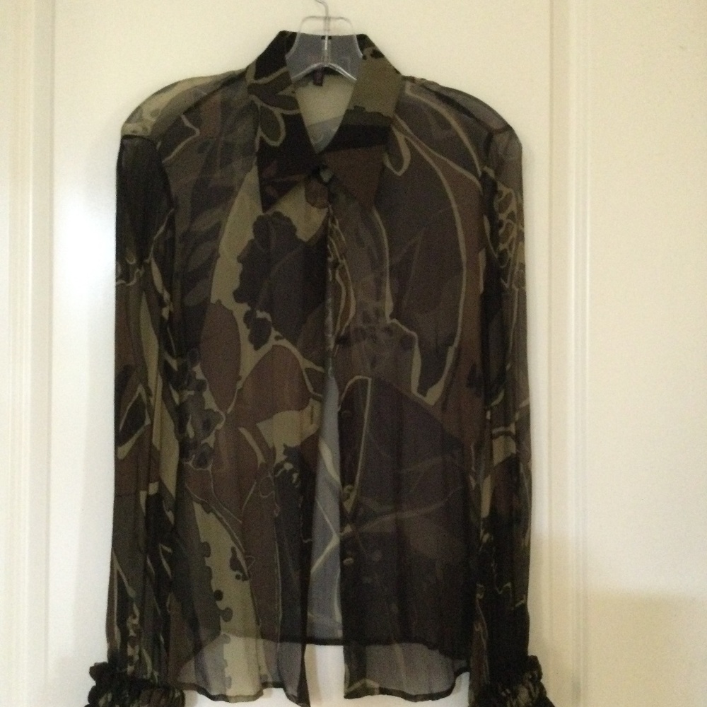 Designer Silk, sheer blouse.